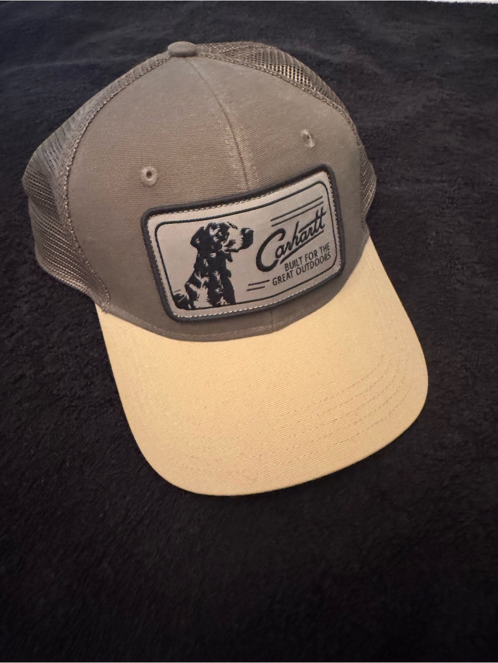 Carhartt dog  Two-Tone trucker Back Cap in Gray and Beige